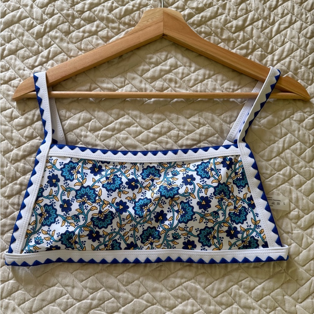 Floral Blue and White bikini top